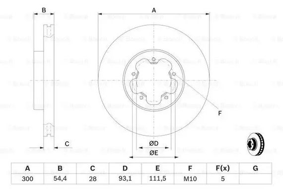 Диск гальмівний FORD AUSTRALIA, BOSCH (0986479307) | Зображення 2