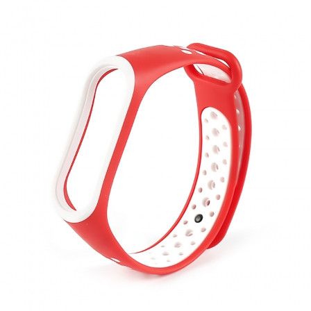 Ремінець Xiaomi Mi Band 3 і Mi Band 4 Red-White | Зображення 1