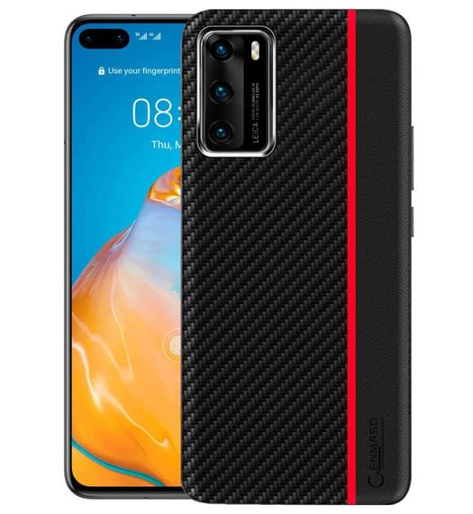 Чехол накладка Primolux Cenmaso для телефона Huawei P40 - Black&Red