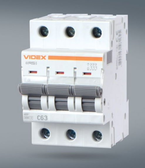 Автоматичний вимикач 3P 40А 6 kA VF-RS6-AV3C40 Resist Videx