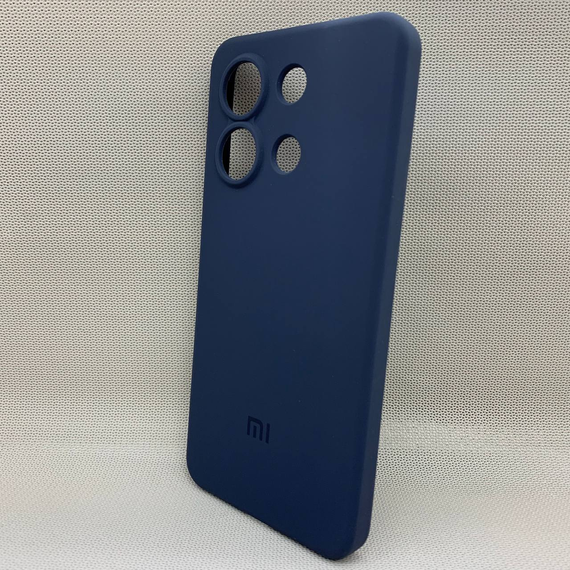 Чехол с логотипом для Xiaomi Redmi Note 13 4G | Противоударный | Soft Touch | Синий
