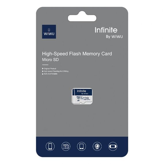 Карта пам'яті Wiwu Wi-FC004 Infinite Series (U3, C10) microSDXC Class 10 - 128GB (без адаптера) Blue | Зображення 1
