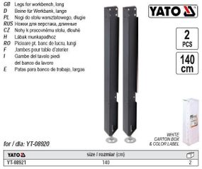Ніжки до майстрового столу YT-08920 YATO; 2 шт., h=140 см