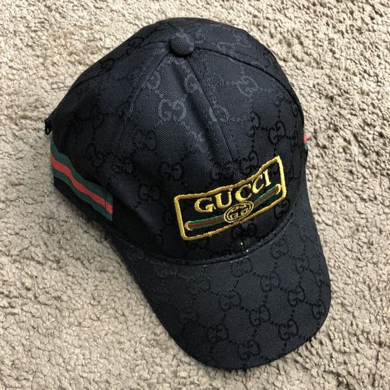 Кепка Baseball Hat Gucci Web Logo Square GG Supreme Canvas Black | Зображення 3