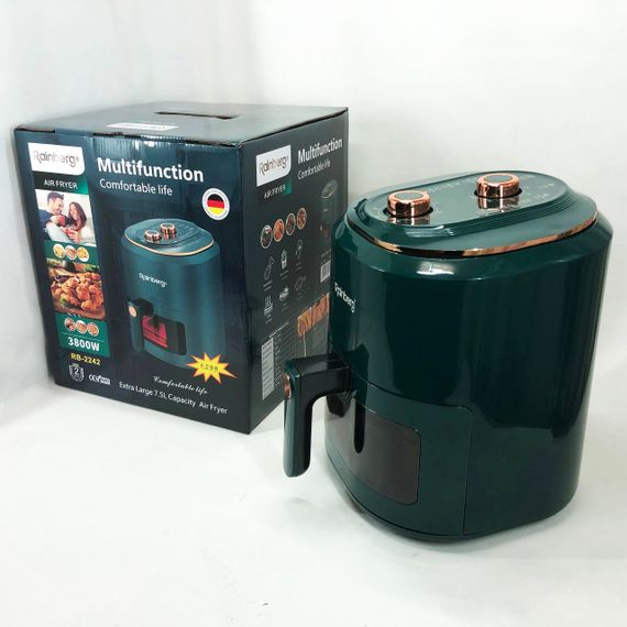 Фритюрница для дома Rainberg RB-2242 на 6 л 3800 Вт, Фритюрница LF-562 безмасляная профессиональная | Зображення 1