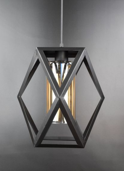 Люстра підвісна LOFT на 1 лампочку 25954 Чорний 40-95х28х28 см. | Зображення 3