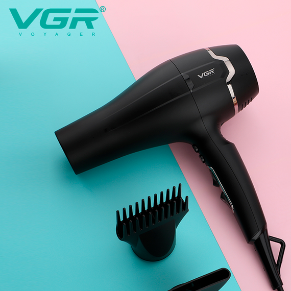 Фен професійний VGR V-450, Turbo режим, 4 рівні температури, 4 рівні обдування, 2 насадки, 2000-2400Вт | Зображення 4