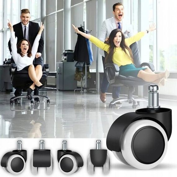 Колесо до офісного крісла нейлонове комплект 5 шт Bonro чорне | Зображення 7