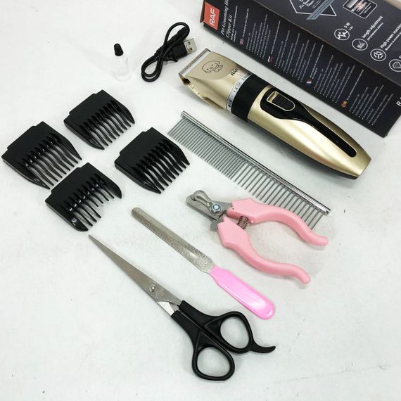 Машинка для стрижки собак и кошек триммер машинки для груминга RAF R.436 набор для стрижки животных OX-55 | Зображення 4