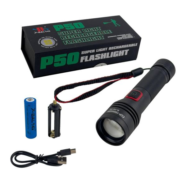 Ліхтар ручний акумуляторний Bailong BL-P02-P50 чорний