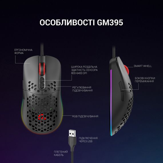 Мишка GamePro GM395 RGB USB Black (GM395) | Зображення 8