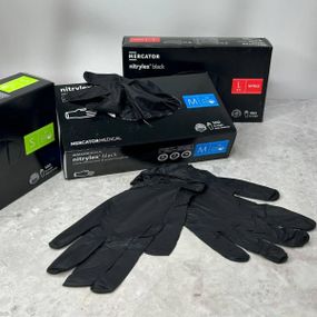 Перчатки нитриловые L, M, Nitrylex Black, черные одноразовые неопудренные 100 шт.