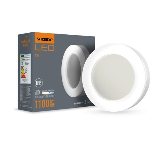Світлодіодний світильник ART IP65 круглий VIDEX 15W 5000K