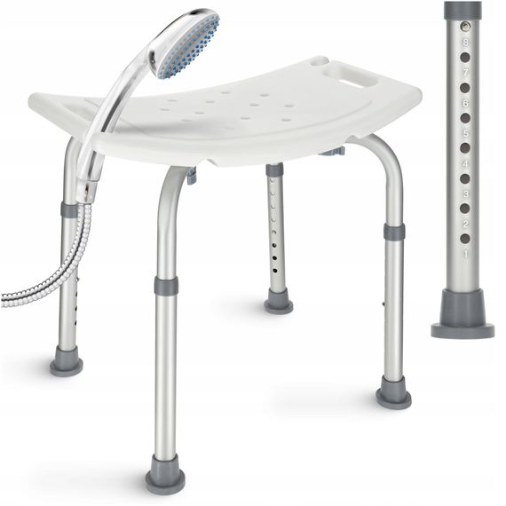 Стілець-табурет 4FIZJO для ванної та душу, регульований White/Grey (P-5905973403399) | Зображення 9