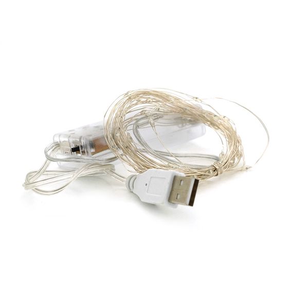 Гірлянди 50LED, 1 режим, 5 метрів, прозора ізоляція, живлення від 3*АА, Mix Color, ОЕМ | Зображення 1