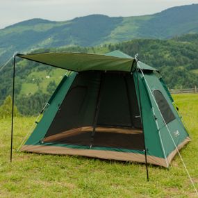 Намет кемпінговий 3-місний з тентом 235*235*155 см зелений