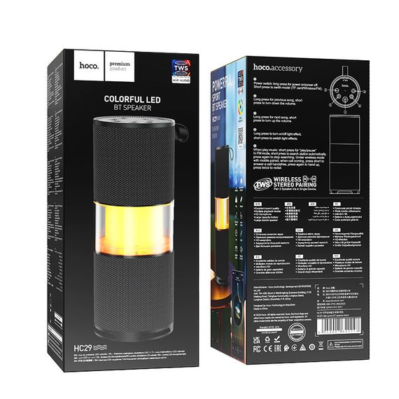 Bluetooth Колонка Hoco HC29 Halo sports Black | Зображення 1