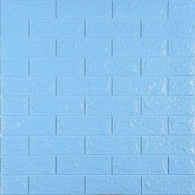 3D панель самоклейна цегла Блакитна 700x770x5мм (005-5) SW-00000297