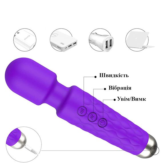 Вібратор для кліторальної стимуляції та масажу (фіолетовий, USB) | Зображення 1