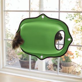 Лежак на окно для котов K&H Ez Mount Window Pod 69 см x 20 см х 51 см, зеленый