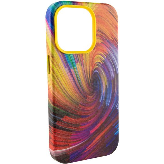Кожаный чехол Colour Splash для Apple iPhone 14 Pro (6.1") Искусственная кожа, Orange / Red | Зображення 1