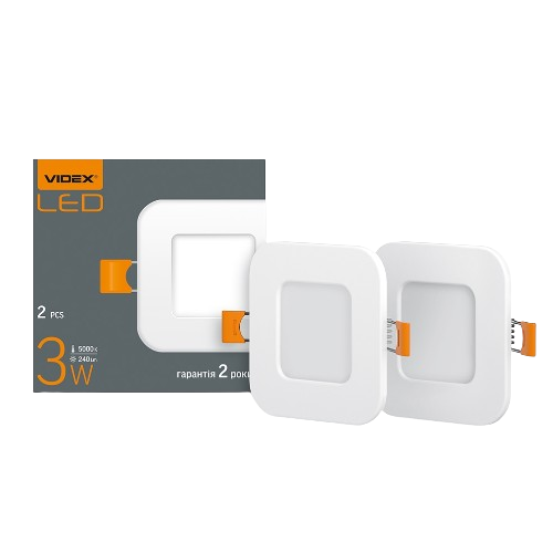 LED Панель врізна квадратна 3W 5000К VL-DLS-035(2) Videx