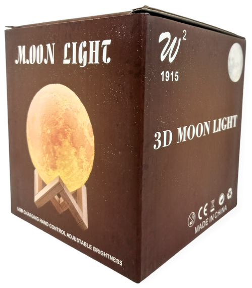 Ночник луна на аккумуляторе светильник 3D разноцветный большой реалистичный Moon Lamp зарядка от USB ЛЕД LED | Зображення 9