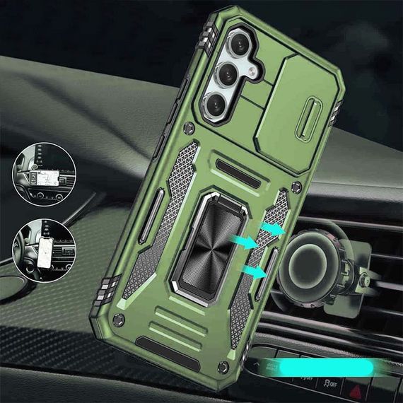 Ударопрочный чехол Camshield Army Ring для Samsung Galaxy A35 / A55 Оливковый / Army Green | Зображення 1