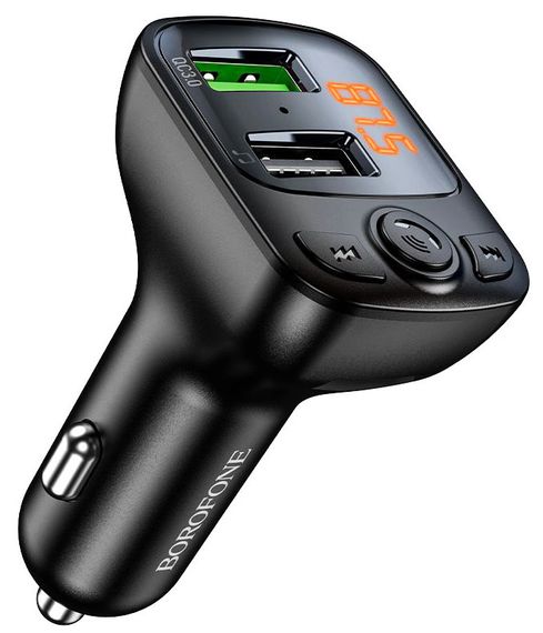 FM трансмиттер модулятор BOROFONE BC41 Eminency Автомобильное зарядное устройство QC3.0 Bluetooth Черный | Зображення 5