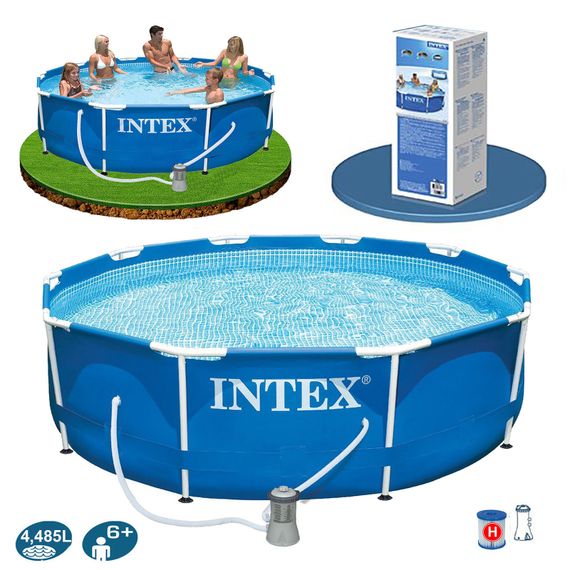 Басейн каркасний 28202 NP Intex 305-76см, 4485л, з 230V фільтр-насосом, в коробці (6903136698018)