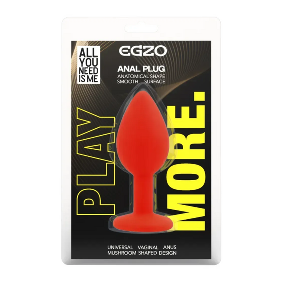 Силіконова анальна пробка EGZO - Silicone Red Round Plug Rainbow, size S Sex Aura | Зображення 3