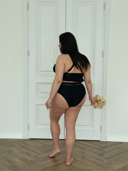 Роздільний купальник PLUS SIZE з рюшами чорний | Зображення 6