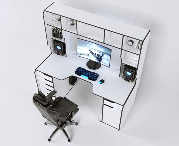 Геймерский стол ZEUS Viking-4М 180х85 белый | Зображення 6