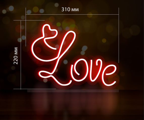 Неоновий світильник Love 220х310 acr-n000033 | Зображення 1
