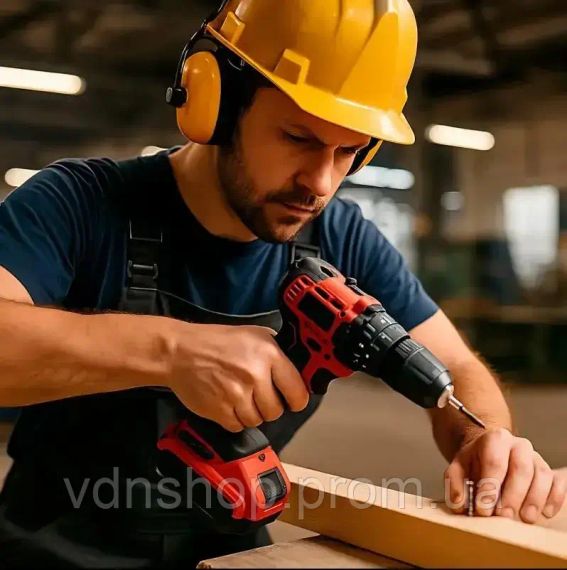 Аккумуляторный шуруповерт с набором инструментов и 2 акб li-ion 1.3ah, 24ВТ red | Зображення 1