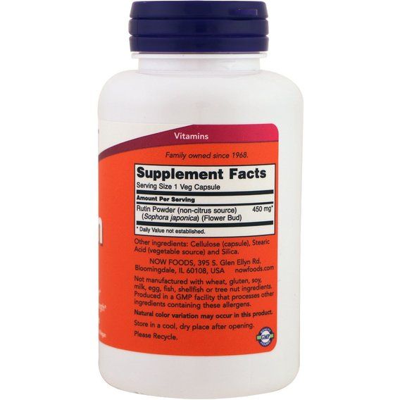 Рутин NOW Foods Rutin 450 mg 100 Veg Caps | Зображення 1