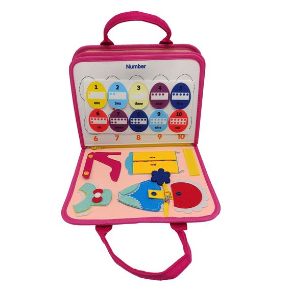 Дитяча розвиваюча сумочка-логіка XX4028 тактильні, розвиваючі вправи, з фетру | Зображення 1