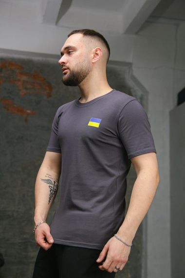 Футболка чоловіча з прапором на грудях Intruder темно-сіра (9241347523) | Зображення 2