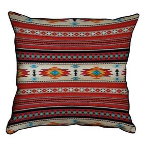 Подушка з мішковини Красный узор 45x45 см (45PHB_15NGETN009_WH)
