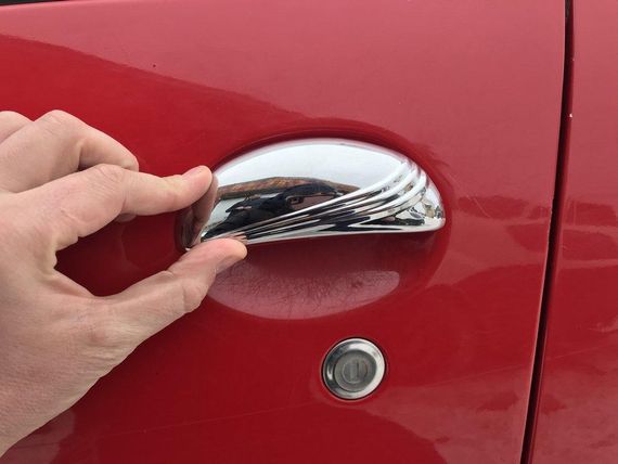 Накладки на ручки (нерж) 2 шт, OmsaLine - Итальянская нержавейка для Peugeot 206