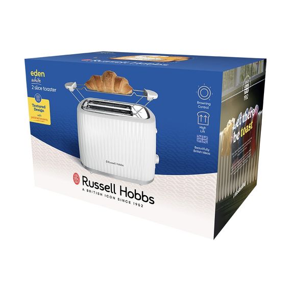 Тостер Russell Hobbs Eden 800Вт, пластик, підігрів, розморожування, білий (27370-56) | Зображення 5
