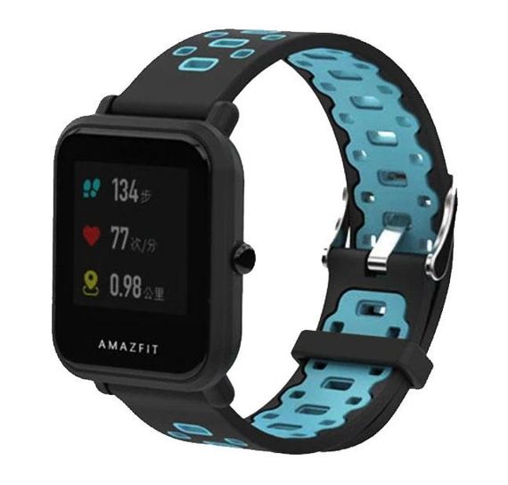 Спортивный ремешок Primo Perfor Classic для часов Xiaomi Amazfit Bip/Amazfit Bip GTS/Amazfit Lite - Black&Blue