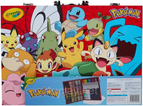 Набір для малювання Crayola Pokemon 115 предметів Оригінал Крайола Покемон крейда, олівці, маркери, розмальовки | Зображення 3