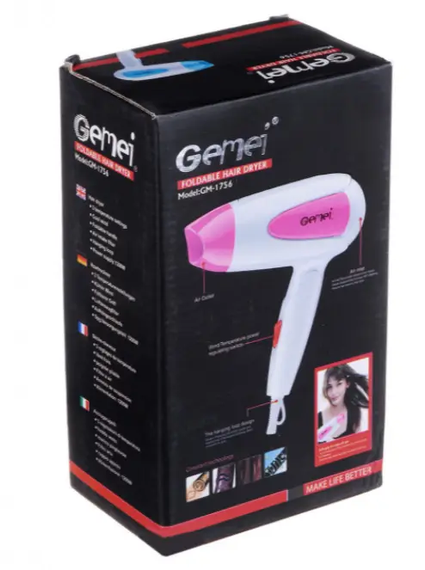 Фен компактний складаний GEMEI GM-1756 1200 Вт | Зображення 4