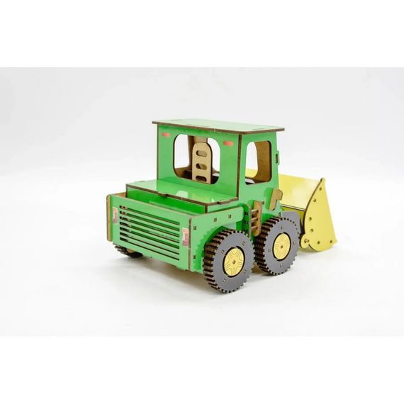 Дитячий дерев'яний 3D конструктор "Бульдозер" Puz-26918, 91 деталь | Зображення 2