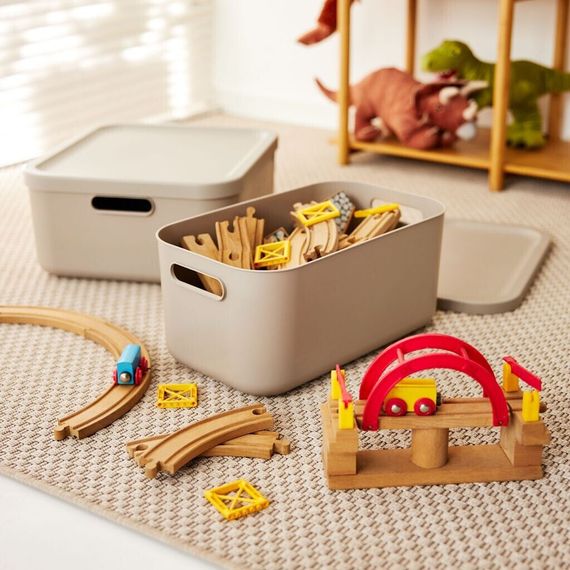 Контейнер для зберігання речей з кришкою Rotho (Рото) Albula 12 л (10556) Капучино | Зображення 3