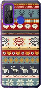 Чехол на Tecno Spark 5 Pro KD7 Рождественский орнамент "3303u-2445-17620"