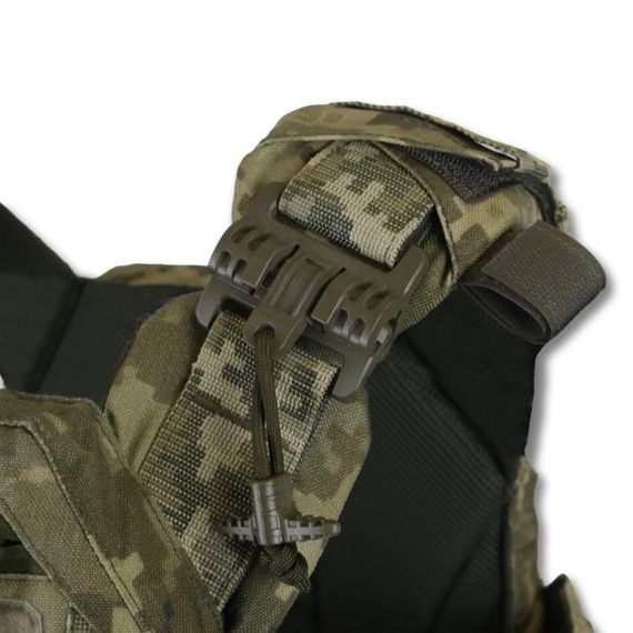 Плитоноска CEN.2 Cordura1000D NIR піксель + напашник з балістичним пакетом 1 класу та захист попереку 1 класу | Зображення 6