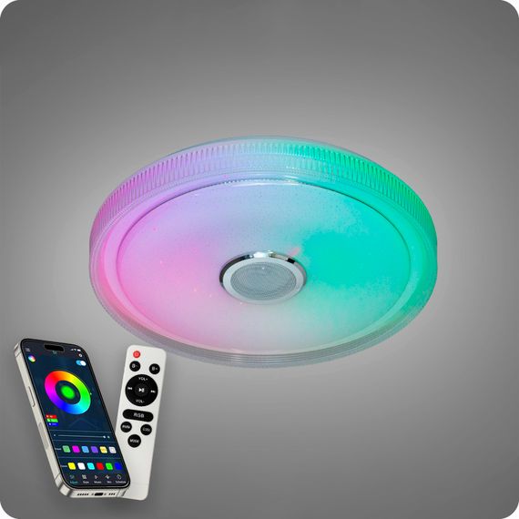 Люстра світлодіодна 517 Dlight RGB з пультом і  колонкою 80Вт Білий (02165) | Зображення 2