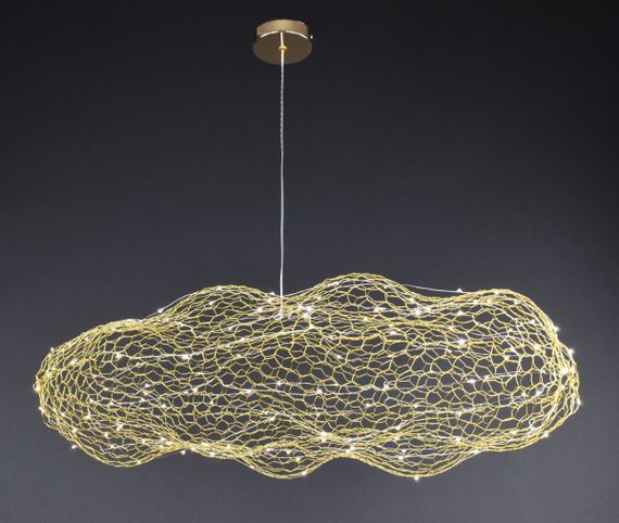 Люстра світлодіодна підвісна LED світильник для квартири на стелю лед 27652 Золото 25-180х40х60 см. | Зображення 2